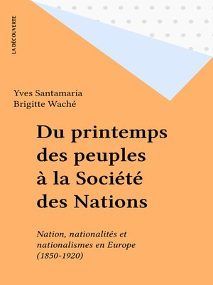 cover image of Du printemps des peuples à la Société des Nations